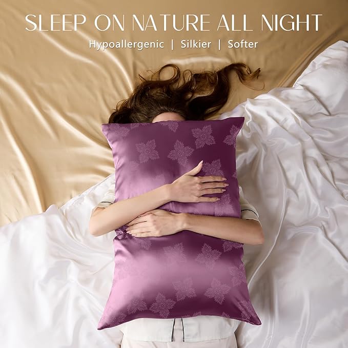 ZIMASILK 100% Pure Mulberry Silk Pillowcase for Hair and Skin Health, Soft and Smooth, Both Sides Premium Grade 6A Silk, 600 Thread Count, with Hidden Zipper, 1pc (King 20"x36", Dark Mauve)