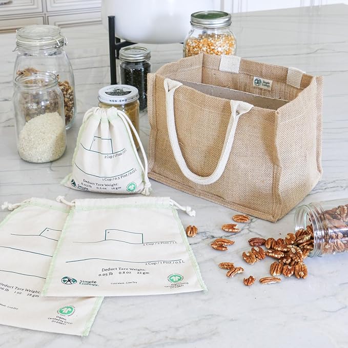 Simple Ecology Organic Cotton Reusable Bulk Bin Bags - Small 3 Pack
