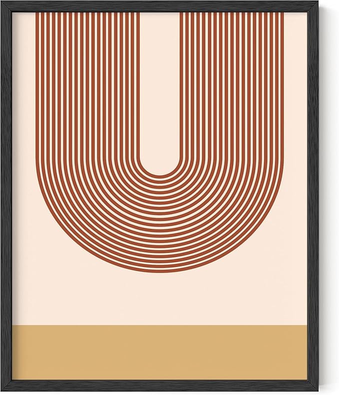 Y2K BOO Continuous Line Face UNFRAMED Wall Art Abstract Portrait Organic Shapes Earth Tones Terracotta Mid Century Modern 8x10 Inch Heavyweight Paper Studio Decor
