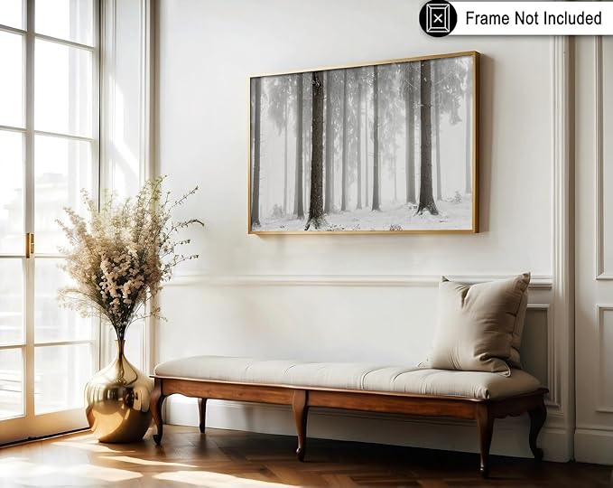 Monem Art Foggy Winter Forest Photography Print - Minimalist Snowy Landscape Poster - Wall Decor for Living Room, Bedroom or Office - 18x24 Unframed Wall Art by Mareike Bohmer