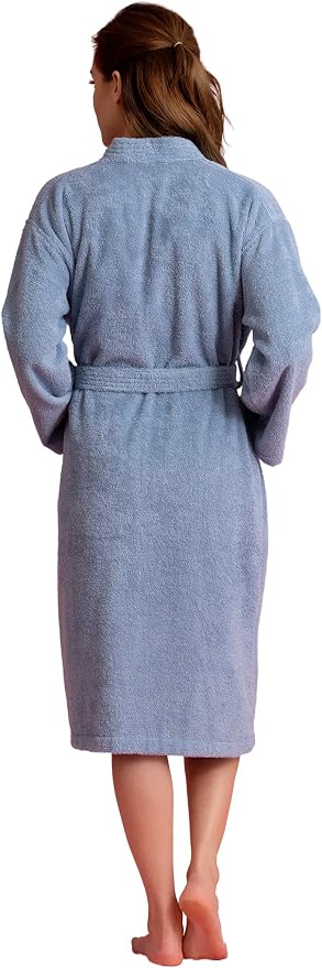 Women's Turkish Terry Kimono Style Bathrobe - 100% Cotton Robe for Women - Comfortable & Absorbent - Soft & Cozy Wear
