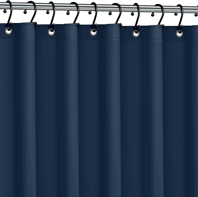 No Smell Shower Curtain Liner 72x72 Navy - PEVA Plastic Shower Curtain for Bathroom, PVC-Free Waterproof Navy Blue Shower Liner with Metal Grommets and Magnet-Weighted Bottom Hem - Washable Liner