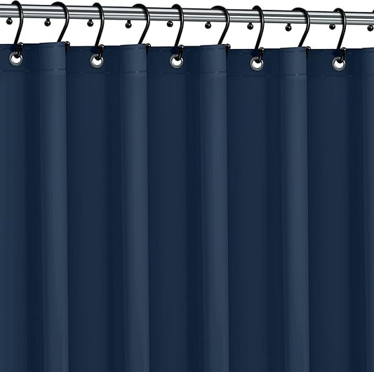 No Smell Shower Curtain Liner 72x72 Navy - PEVA Plastic Shower Curtain for Bathroom, PVC-Free Waterproof Navy Blue Shower Liner with Metal Grommets and Magnet-Weighted Bottom Hem - Washable Liner