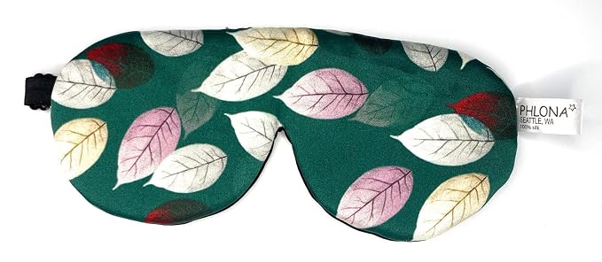 Silk Sleep Mask, 100% Real Mulberry Silk Satin Eye Mask, Soft Eye Cover, Silk Blindfold, Organic Eyeshade with Natural Hand Dyed Silk (Pattern, Large 8.3” x 3.5” (21 x 9 cm))