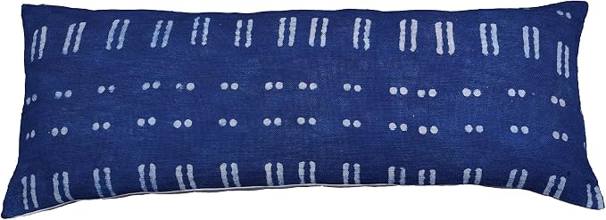 Trade Star 100% Cotton Lumbar Pillow Cover Decorative Cushion Case Large Spring Pillow Case Bedding Decor Indian Home Decoration Cushion Cover for Farmhouse Decor (Indigo Blossom 14X36 INCHES)