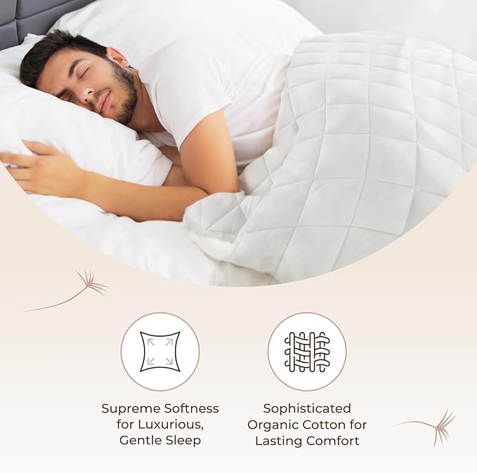 100% Organic Cotton Comforter - Duvet Insert for Summer & All Seasons with Non Clumping Diamond Stitching - Premium Soft & Breathable Quilt - GOTS & Fairtrade Certified (King/Cal King)