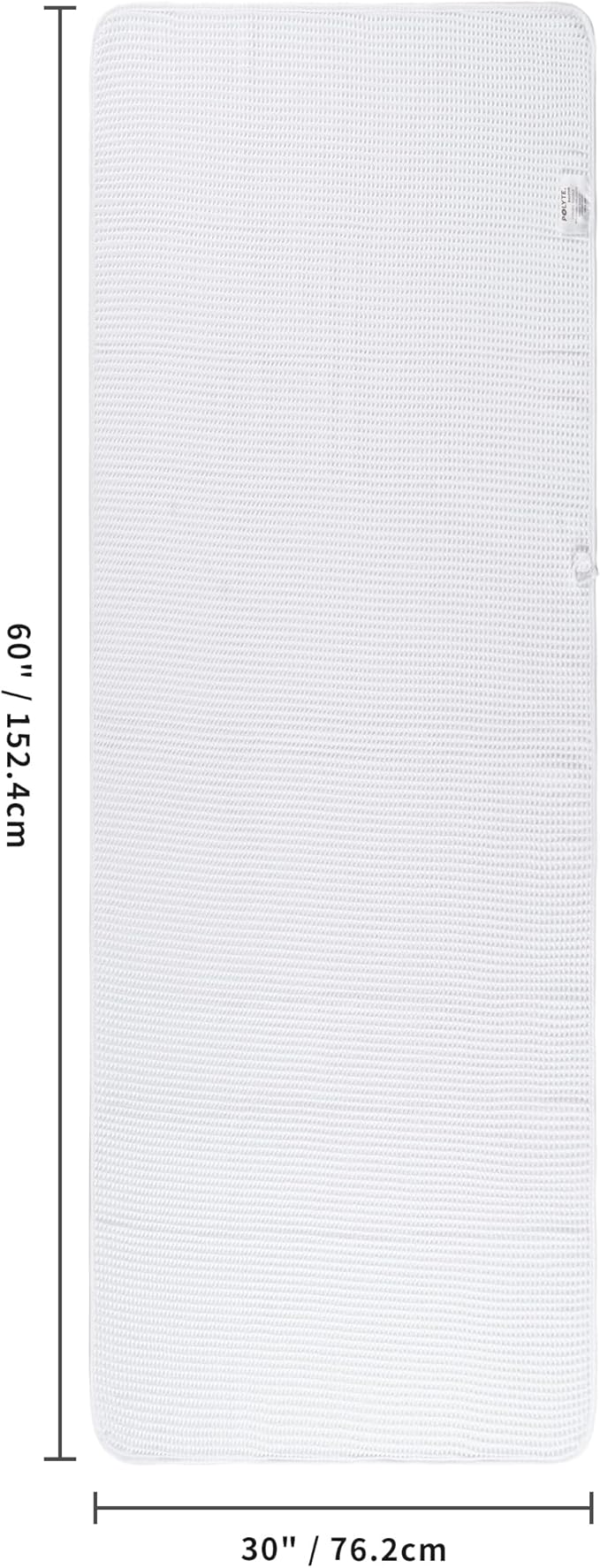 POLYTE 380 GSM Microfiber Oversize Quick Dry Lint Free Waffle Bath Towel for Body, 60 x 30 in, Set of 2