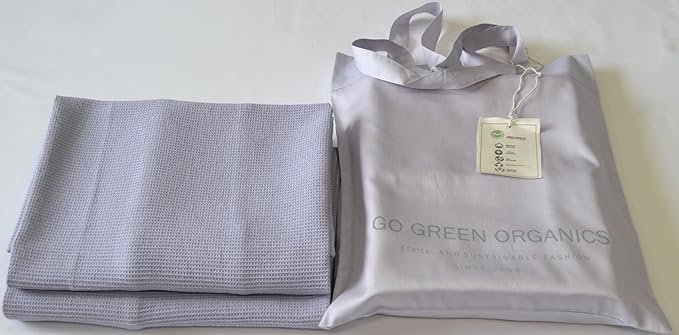 Waffle Bath Towel Pack of 2, 30.5x58 INCHES, 100% Organic Cotton, GOTS Certified (LANGUID Lavender) Super ABSORBANT & Quick Dry, NO SOFTENERS, Environment Friendly