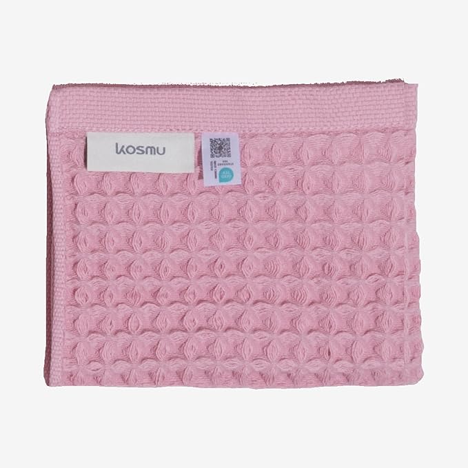 Luxury Organic Japanese Cotton Waffle Bath Towel | Thick, Absorbent, Quick Dry Bathroom Towels for Shower, Sauna, Onsen| Hotel & Spa Quality, Gift-Ready (Sakura Pink, Face Towel, 16" x 16")