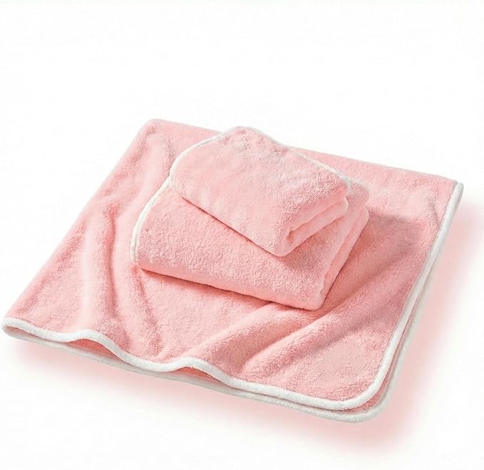 Dog Drying Towel, Soft Towels for Drying Dog Large, 2pcs Extra Thick Absorbent Microfiber Bath Towels for Dogs, Cats, Puppy, Pets (Pink)
