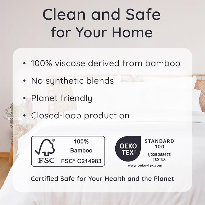 Bambaw 100% Viscose Derived from Bamboo Pillowcase Queen Size – Set of 2 Queen Cooling Pillow Cases for Hot Sleepers with Envelope Closure, Anti Acne Pillow Case, Breathable & Super Soft (White)