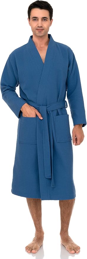 TowelSelections Mens Robe Waffle Spa Bathrobe Soft Shower Bath Robe for Men