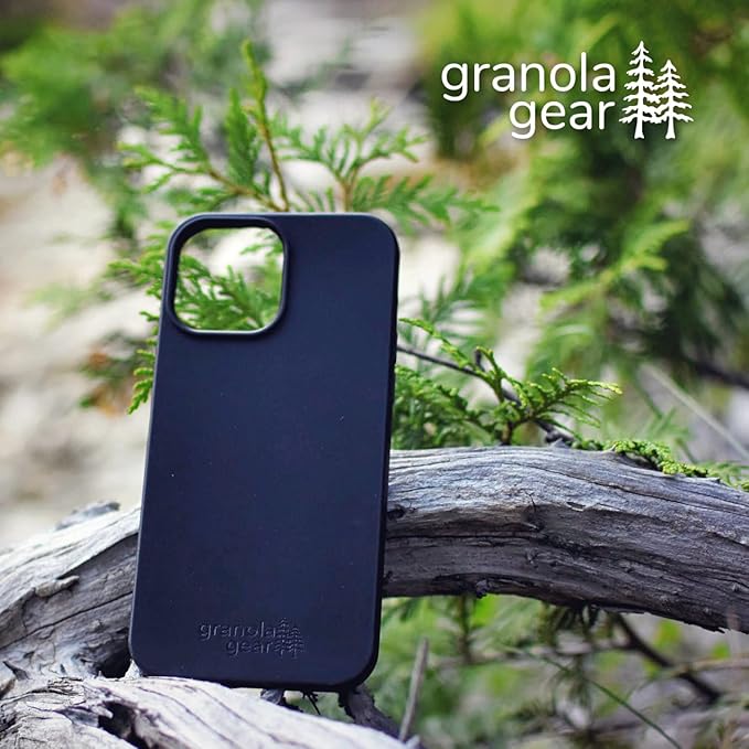 Eco by GranolaGear - Eco-Friendly Phone Case for iPhone 15 Pro Max - Biodegradable, Compostable, Plastic-Free, Made from Plants - Black Stone