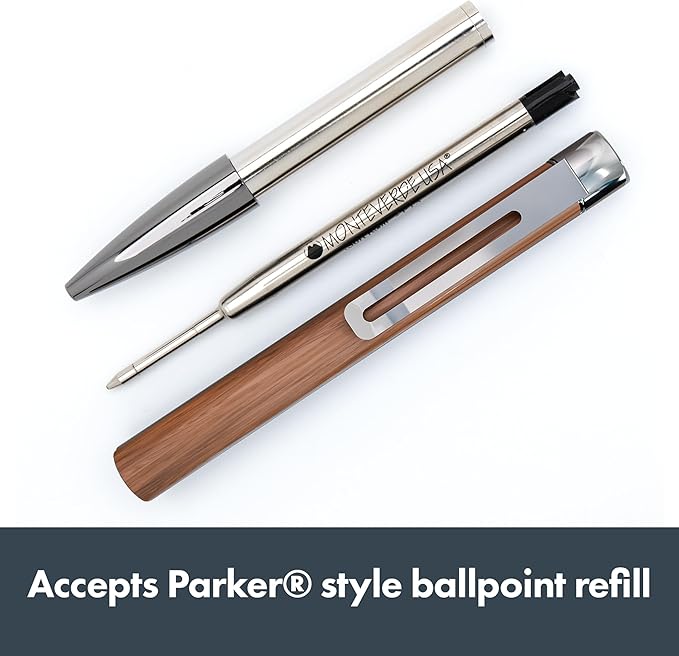 Monteverde USA Ritma Walnut Ballpoint Pen - Sustainable Walnut Wood - Smooth Twist Action - Premium Writing Experience