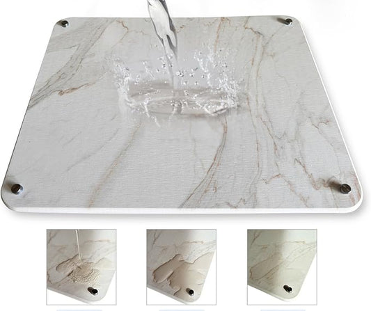 Generic Stone Drying Mat for Kitchen Counter Marble Pattern, 14x18 Inches, Diatomaceous Earth, Medium-Large, White