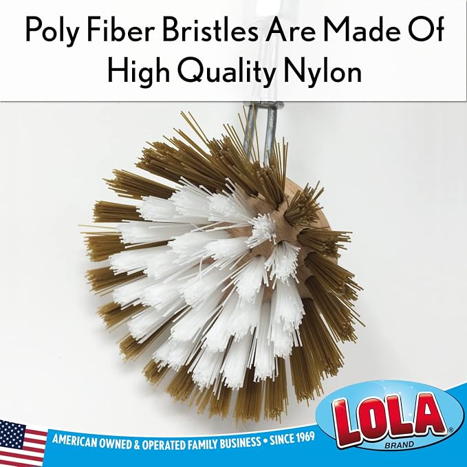 LOLA Replacement Head for The Original Dishwashing & Vegetable Brush, Birch Hardwood & Nylon Poly Bristles, Reusable & Washable - 1 Count