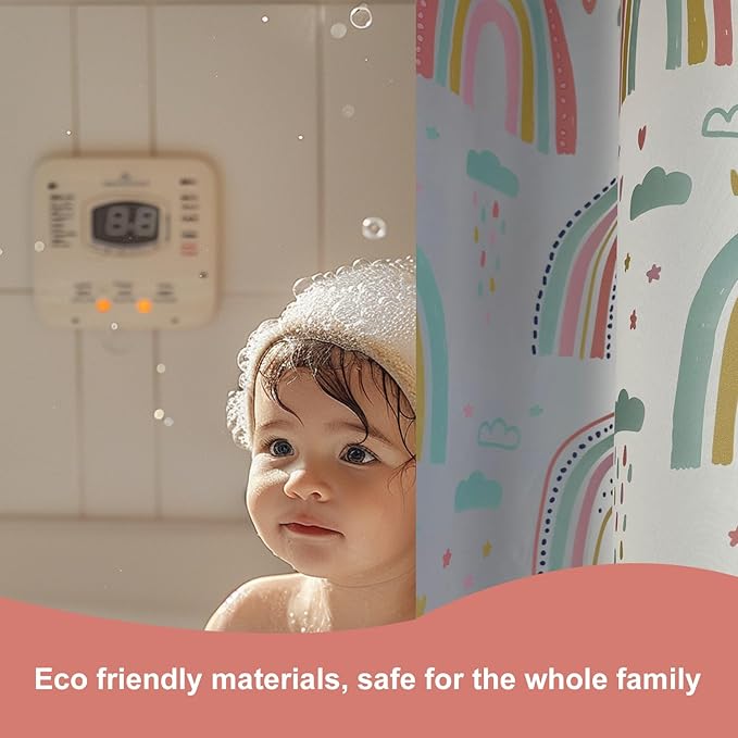 Plastic Shower Curtain Liner, Premium EVA 6G Rainbow Shower Curtain, Shower Curtains for Bathroom with 3 Magnetic Weights and Rustproof Grommets (Rainbow, 72X72 Inch)