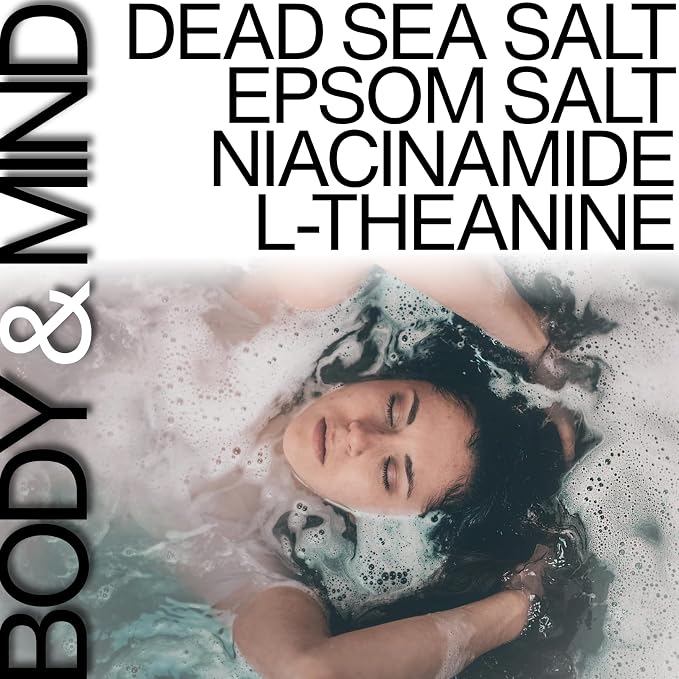 Magnesium Epsom Salt Bath Soak with Dead Sea Salt | Hydrating Skin Care & Muscle Relief with L-Theanine, Niacinamide & Potassium | Stress Relief & Relaxation for Body & Mind | GEOBATH | 3lb