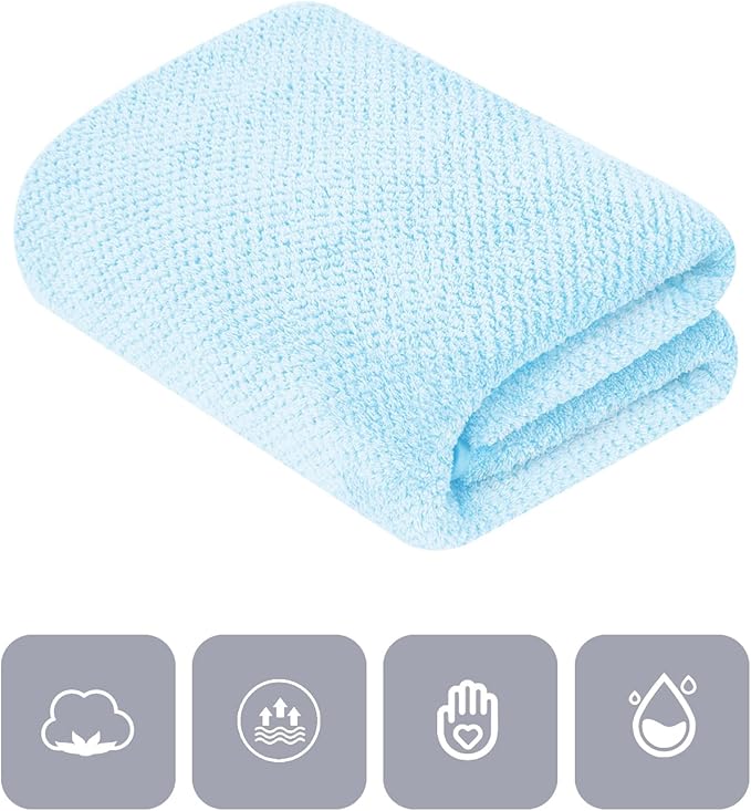 MaopaoBeauty 2 Pack Oversized Bath Towel Set 35in x 70in Bath Sheets for Shower Pool Beach Bathroom Super Absorbent Soft Quick Dry Blue Towels(2PCS Blue)