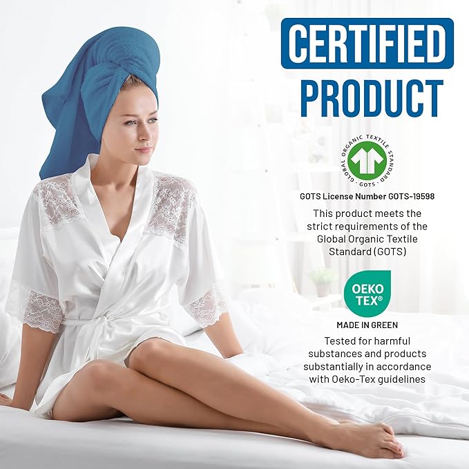 TOWELTIQUE- Organic Cotton Luxury Bath Towels Pack of 6 GOTS & Oeko- TEX Certified | Premium Soft, Absorbent & Quick-Drying Towels for Bathroom, Gym, Spa & Hotel Use – Turquoise