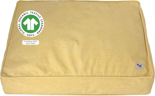 Molly Mutt Elysium Dog Bed Duvet Cover, GOTS-Certified 100% Cotton Canvas Cover for Dog, Puppy, or Cat Bed, Durable, Washable, and Free of Harmful Chemicals, Huge, 36"x45"x5", Yellow
