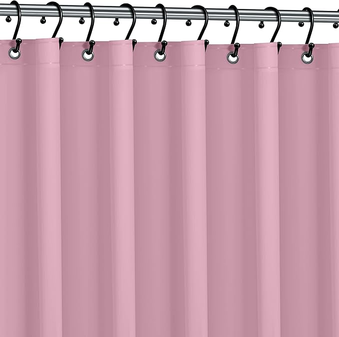 No Smell Shower Curtain Liner 72x72 Pink - PEVA Plastic Shower Curtain for Bathroom, PVC-Free Waterproof Pink Shower Liner with Metal Grommets and Magnet-Weighted Bottom Hem - Washable Liner