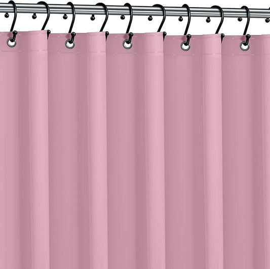 No Smell Shower Curtain Liner 72x72 Pink - PEVA Plastic Shower Curtain for Bathroom, PVC-Free Waterproof Pink Shower Liner with Metal Grommets and Magnet-Weighted Bottom Hem - Washable Liner