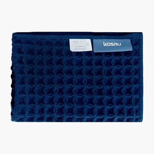 Luxury Organic Japanese Cotton Waffle Bath Towel | Thick, Absorbent, Quick Dry Bathroom Towels for Shower, Sauna, Onsen| Hotel & Spa Quality, Gift-Ready (Ocean Blue, Face Towel, 16" x 16")