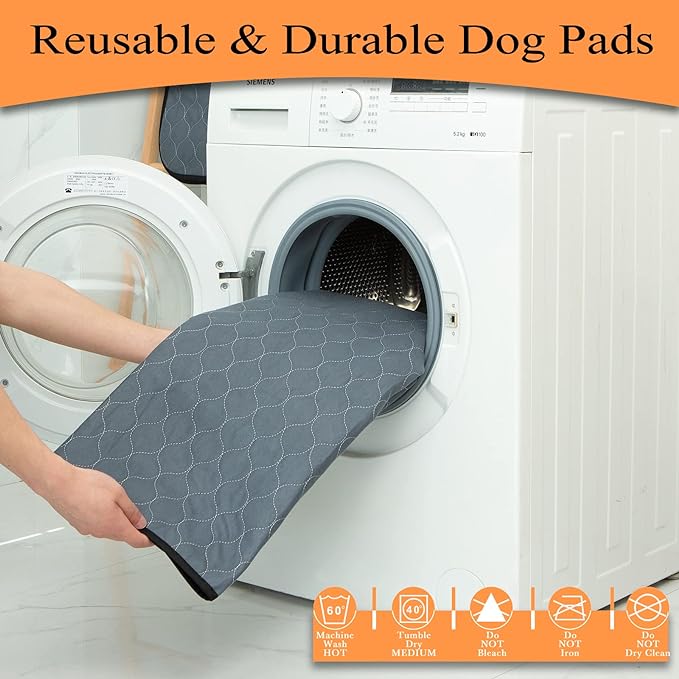 Bunlitent Washable Pee Pads for Dogs 82" x 102", 1 Pack, Reusable Puppy Pads, Dog Training Pads with Quick Dry, Large Anti-Slip Whelping Pad for Pet, Playpen, Incontinence, Housebreaking