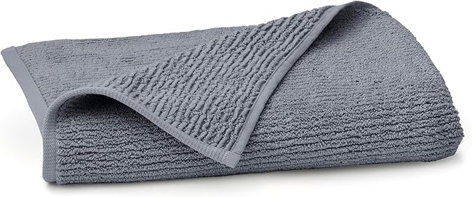 BOLL & BRANCH Turkish Ribbed Bath Towel - Mineral - 100% Organic Turkish Cotton - Soft Absorbent Quick Dry Luxury Spa Bath Towel with Ribbed Texture - Durable Sustainable Comfort