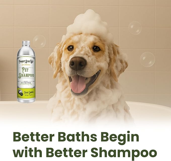 Project Sudz Spa Collection Liquid Shampoo – Coco Limone | Nourishing Natural Pet Shampoo with Coconut & Lemon | Gentle, Eco-Friendly, Safe for Dogs & Cats