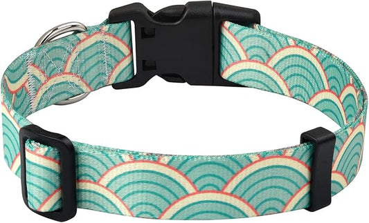 MarukoPet Dog Collar, Adjustable for Small Medium Large Dogs Puppy, Cute Design with Bohemia Floral Tribal Geometric Patterns Boys Girls Dog Collar(Sector-S)