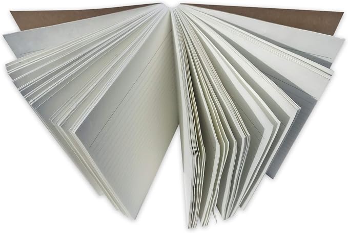 moonster Lined Paper Refill Notebooks for Refillable Leather Journal – Eco Friendly Acid-Free & Tree-Free Recycled Cotton Sheets A5 Ruled Notepad 8.25 x 5.75 Inches w/ 160 Soft Pages & Bookmark