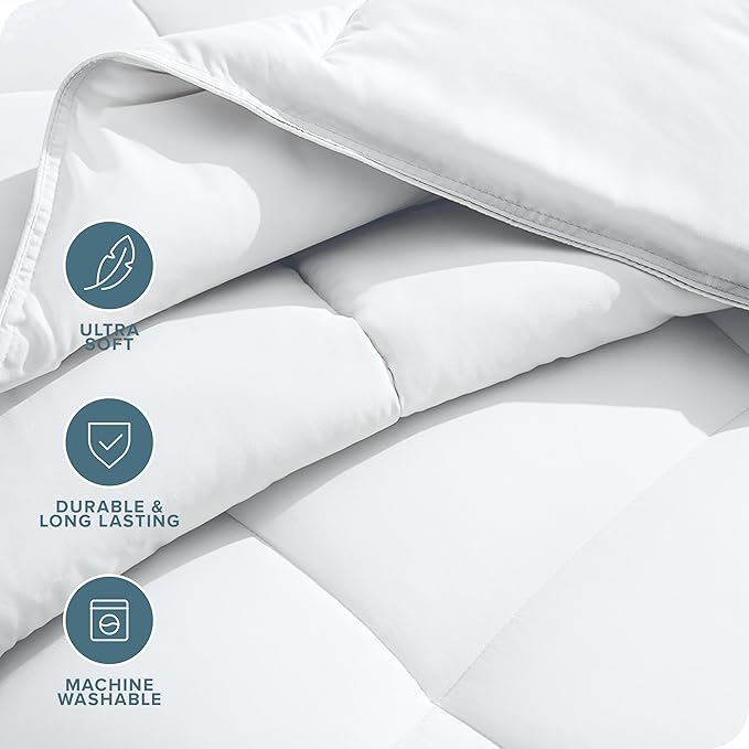 Bare Home Duvet Insert Comforter - King/California King - Goose Down Alternative - Ultra-Soft - Premium 1800 Series - All Season Warmth - Bedding Comforter (King/Cal King, White)