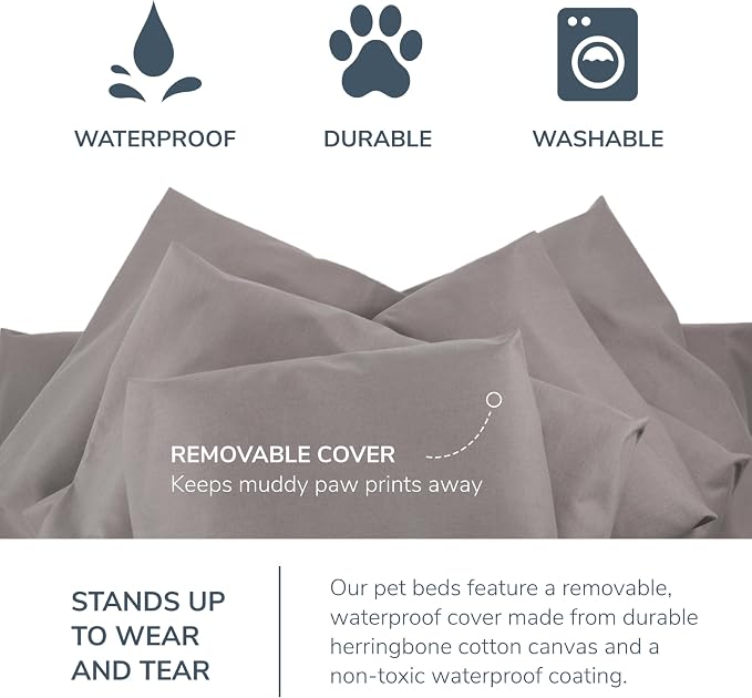 Naturepedic Organic Pet Bed Cover - Washable Waterproof Mattress Protector - Removable Cover for Dog and Cat Bed - X-Large