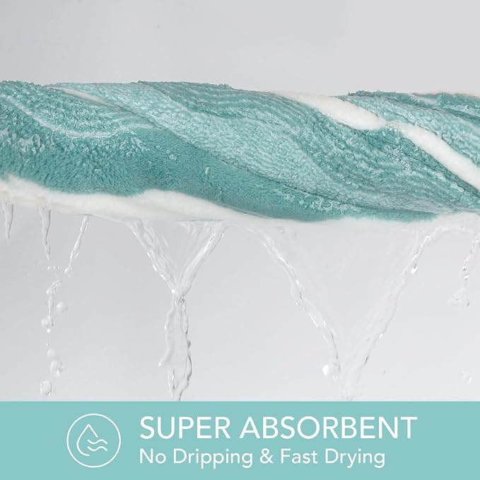 SUNLAND Microfiber Hair Towels Anti Frizz Hair Drying Towel Super Absorbent Fast Drying Turbans for Wet Curly Hair Soft Hair Towel Wrap with Elastic Band for All Hair Types 40 X 20 inches 2Pack