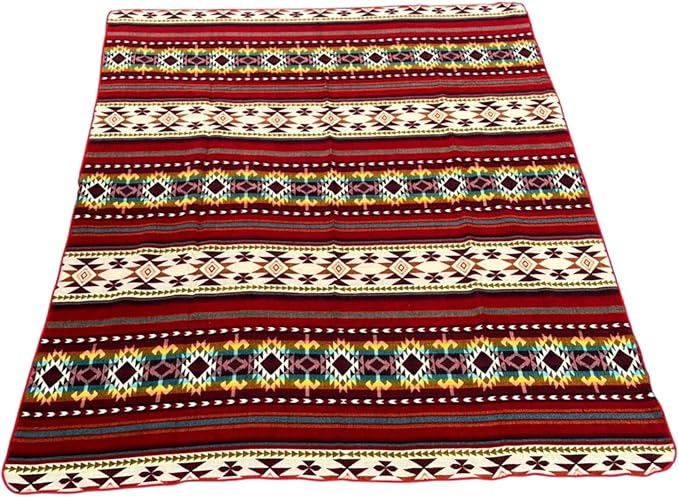 Alpaca Blanket Throw 78x47 in | Ultra Soft, Non-Itchy & Breathable | Premium Alpaca Wool Blanket | Warm, Hypoallergenic Natural Fiber | Handmade Luxury Throw for Sofa, Bed or Travel(Fire Red)