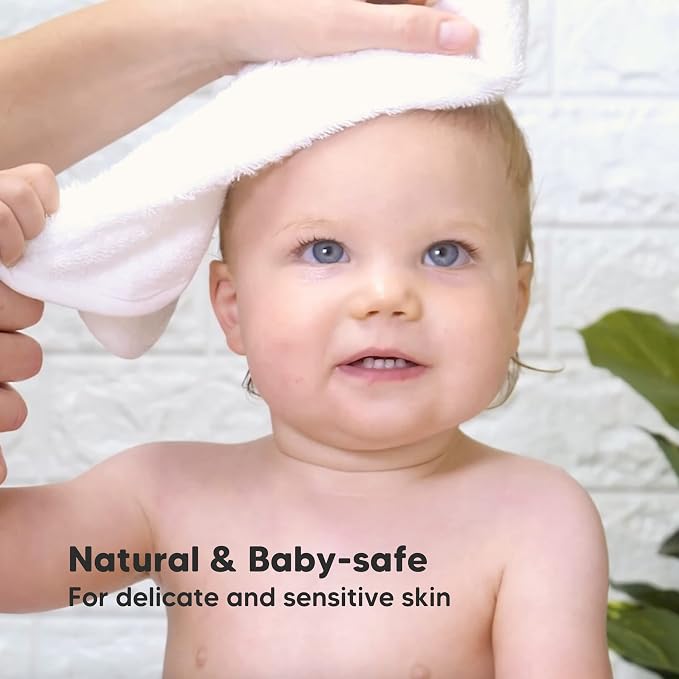 KeaBabies Bamboo Viscose Baby Hooded Towel & 6-Pack Washcloths - Large, Soft, Organic, 35" x 35"