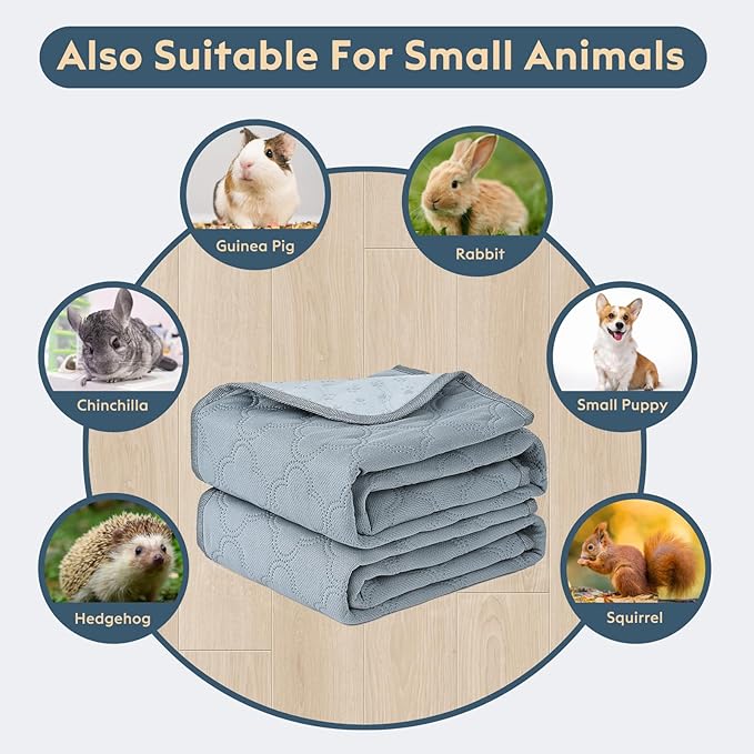 FunFurry Washable Pee Pads for Dogs - Reusable, Waterproof, Super Absorbent with Non-Slip Backing (Light Grey, 24" X 24" - 2 Pack)
