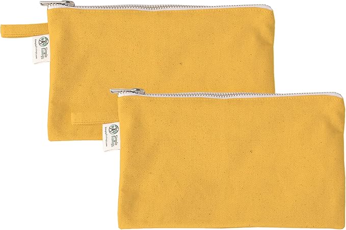 Simple Ecology Organic Cotton Canvas Zipper Toiletry, Cosmetic, Travel, Pencil Pouch - Yellow