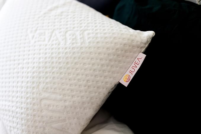 JUVEA® Elevate High-Profile — Natural Talalay Latex Pillows with Organic Cotton Cover - Breathable & Supportive High Loft Pillow for A Good Night Sleep – King