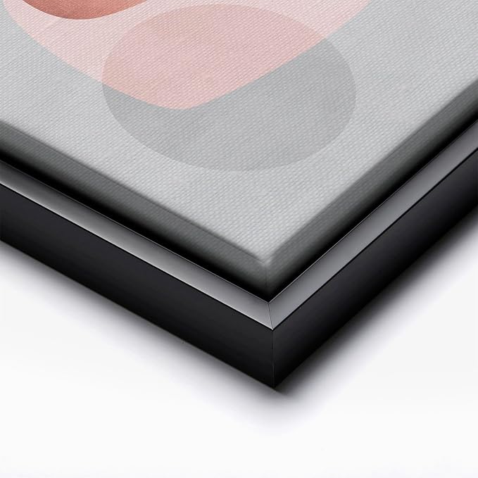 Monem Art Pastel Abstract Organic Shapes Print - Scandinavian Minimalist Art Poster - Wall Decor for Living Room, Bedroom or Office - 24x32 Black Framed CANVAS Wall Art by Mareike Bohmer