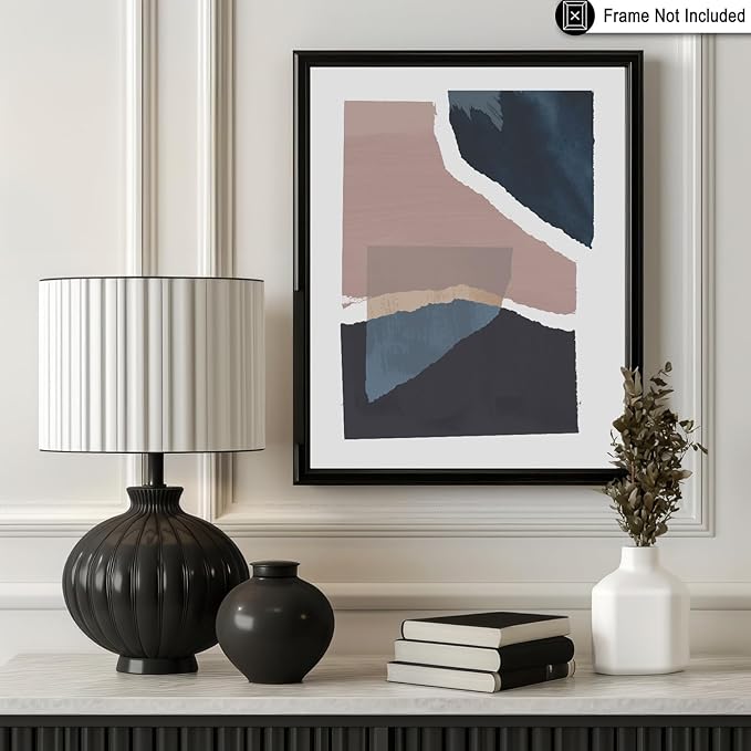 Monem Art Torn Paper Abstract Collage Print - Minimalist Scandinavian Art Poster - Wall Decor for Living Room, Bedroom or Office - 8x10 Unframed Wall Art by Mareike Bohmer