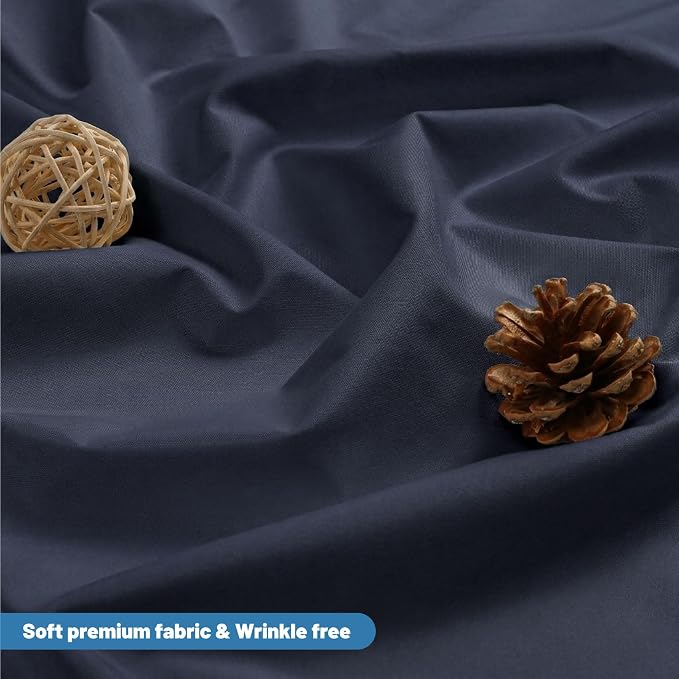 1 Pack Water-Repellent Fabric Shower Curtain Liner - Hotel Quality Machine Washable, 3 Heavy-Duty Magnets with Rustproof Grommets & Weighted Hem, Standard Size 72x66in Blue