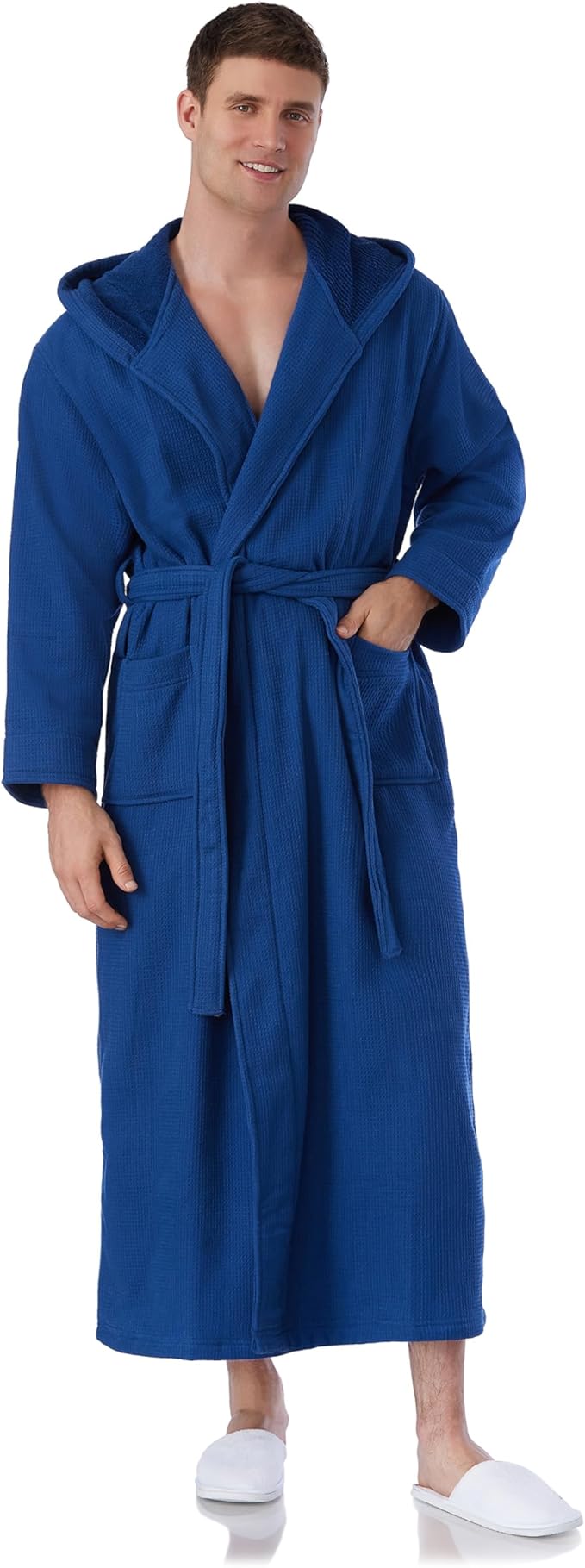 Plush Necessities Hooded Waffle Terry Robe