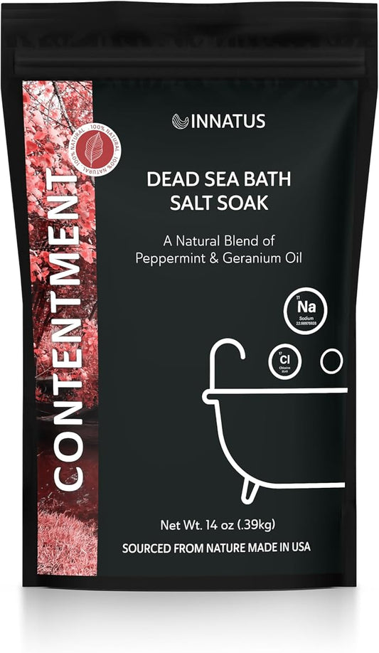 Dead Sea Soothing Bath Salt Soak with 21 Minerals – Relaxing, Detoxifying, and Nourishing for Skin – 14oz, Infused with Essential Oils – Rejuvenate Mind & Body. (Peppermint)