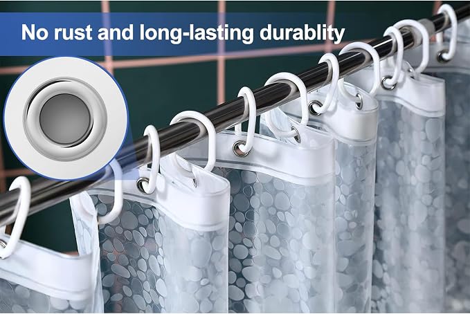 Stall Shower Curtain Liner 54x72 Inches, EVA Pebble Waterproof Vinyl Shower Liner with 2 Weighted Magnets for Bathroom, No Smell Shower Curtain Liner