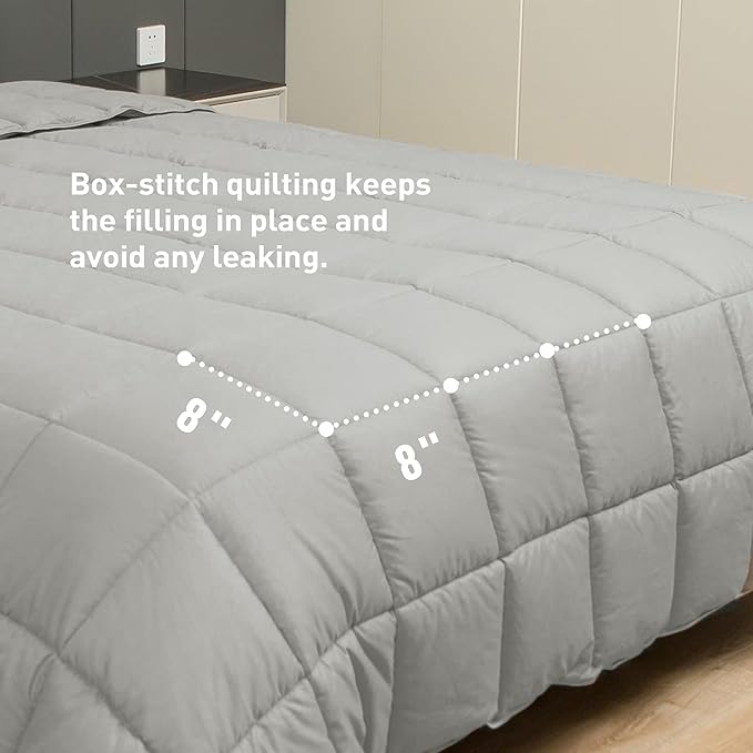 sunflower King Duvet Insert Comforter Down Alternative Filling Cotton Shell All Season Hypoallergenic Warm Breathable Noiseless Silver Gray Machine Washable 88"x104" with Corner Taps