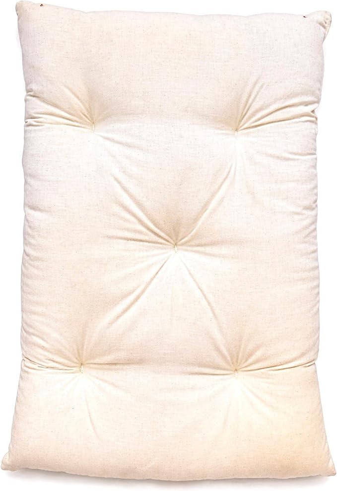 Rectangular Muslin Dog Bed Insert with Raw Cotton Filler, Natural Pet Bed Cushion Insert, Breathable Inner Pillow for Dog Bed Covers (Small 24"x15"x3")