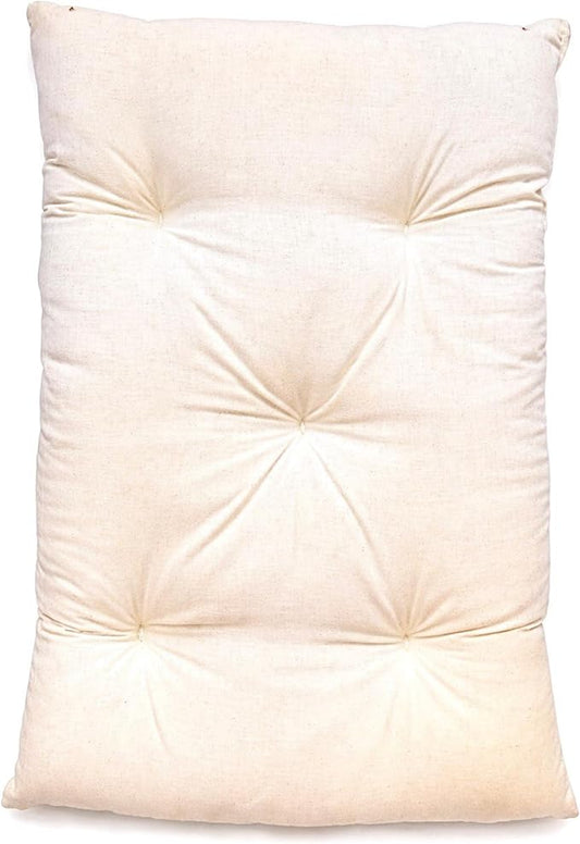 Rectangular Muslin Dog Bed Insert with Raw Cotton Filler, Natural Pet Bed Cushion Insert, Breathable Inner Pillow for Dog Bed Covers (Small 24"x15"x3")